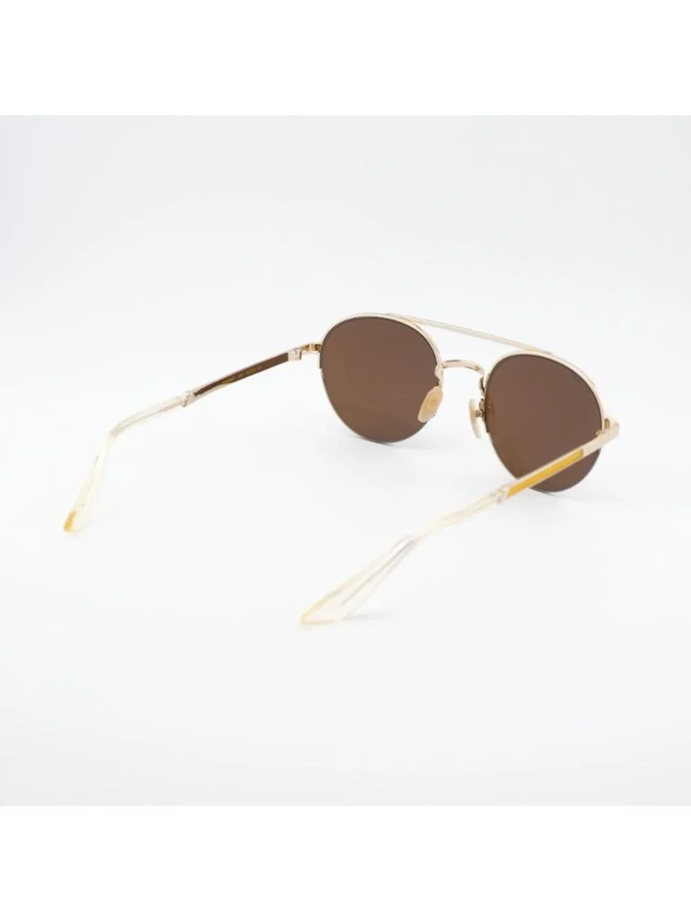 Gucci GG0984S 002 Unisex Sunglasses Gold Round Frame, Brown Lenses